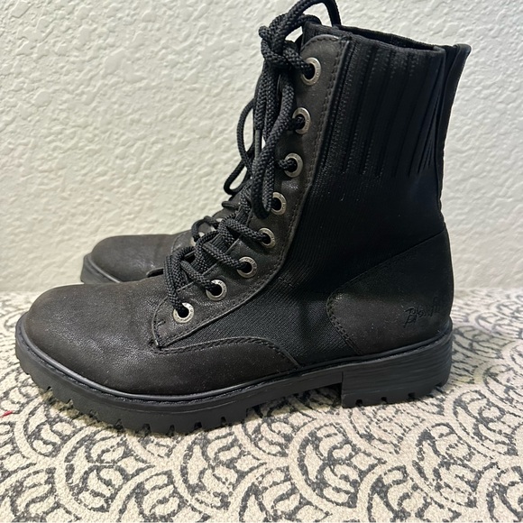 Blowfish Black Lace-Up Combat Boots - Picture 3 of 8